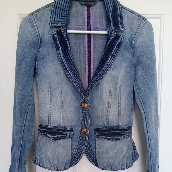 Christine Alexander Jackets & Blazers - CLEARANCE SALE!! Christine Alexander Light Blue Fitted Jean Jacket